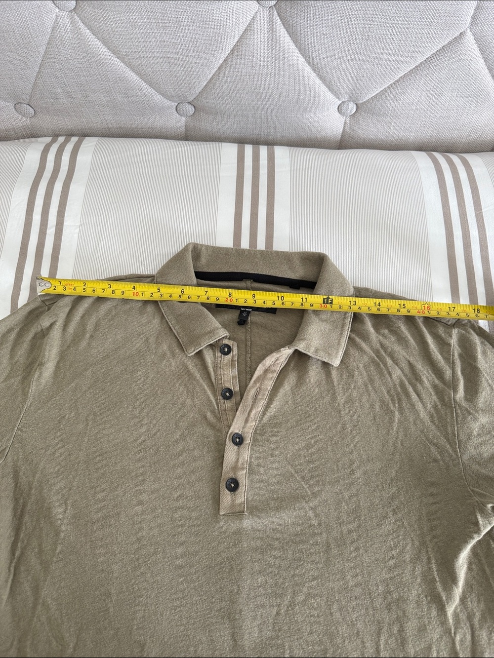 100% Cotton rag & bone Pale Olive Green Men’s Polo T-Shirt - Picture 8 of 8